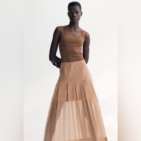 H&M EDITION SHEER PLEATED SKIRT - Picture 6 of 7